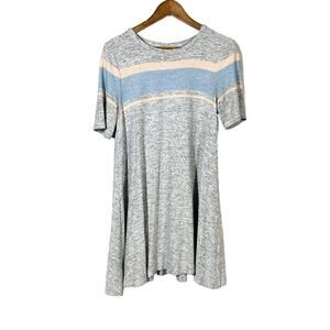 Lou & Grey Jersey Dress Casual Cap Sleeve Heather Gray - S